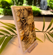 Hand Painted Single Toggle Light Switch Plate: Black, White, and Mustard