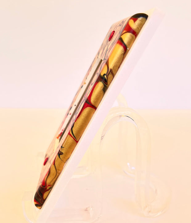 Hand Painted Rocker Switch Plate: Red, Black & Gold Decor