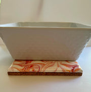 Hand-Painted Ceramic Trivet: Abstract Kitchen Art, Heat-Resistant