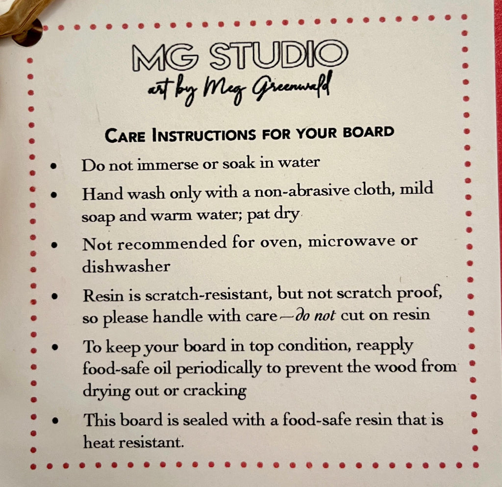 Natural Beech Wood Charcuterie/Serving Board with Epoxy Resin Accents, 22.5" x 5.5" x .75"