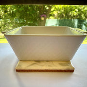 Hand Painted Gray and White Tile Trivet, Food-Safe, Heat-Resistant, One-of-a-Kind Kitchen Art