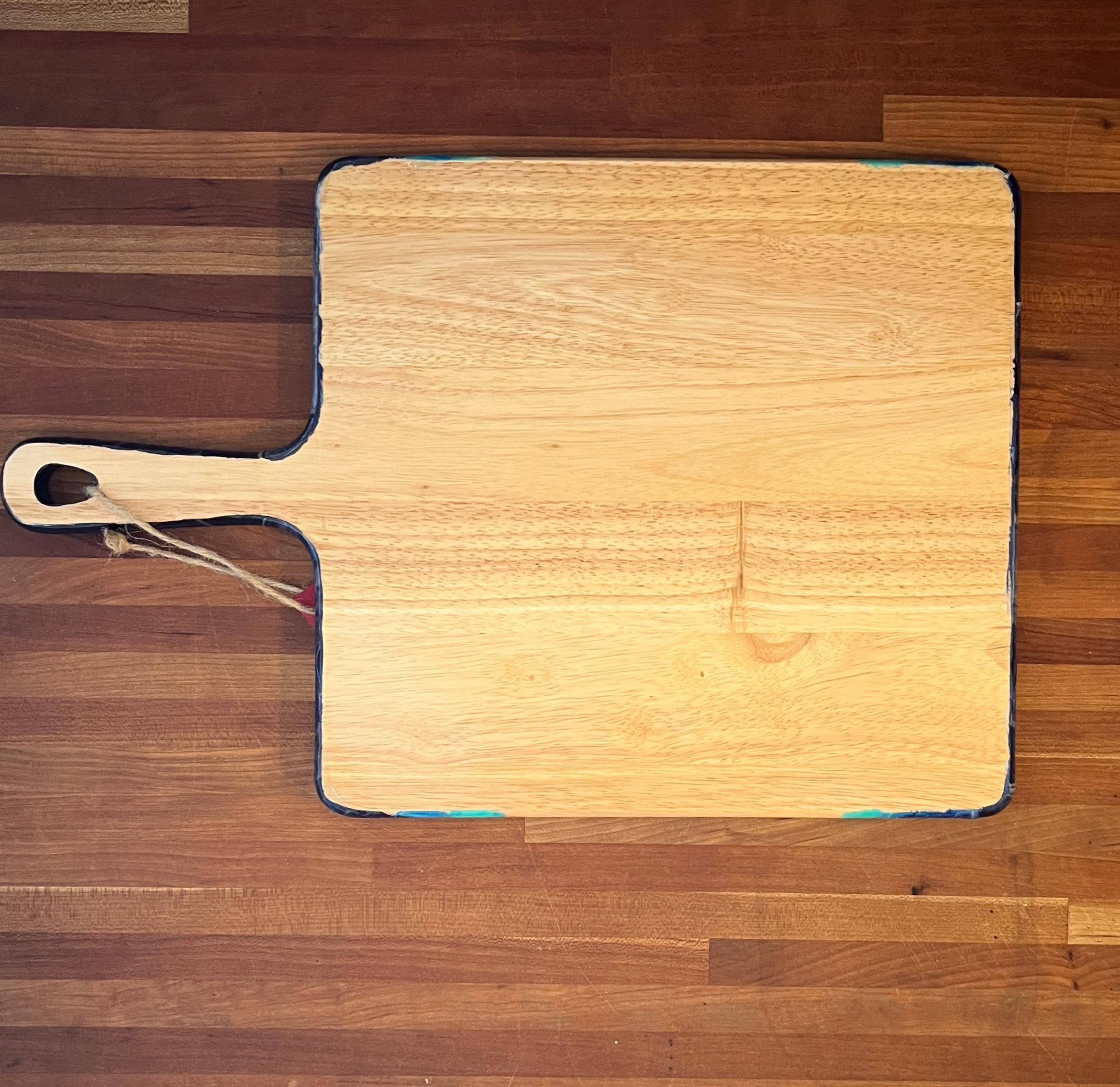 Beach-Themed Acacia Wood Charcuterie Board | Hand-Painted & Resin-Sealed | 17"x11"