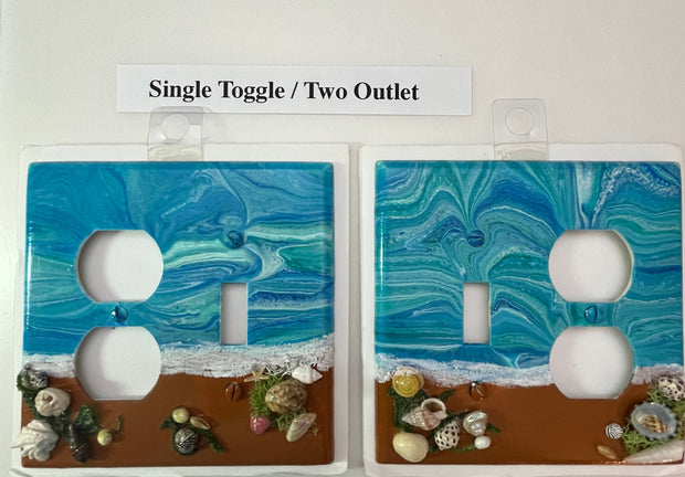Handcrafted Seashell Light Switch Cover: Coastal Beach Decor