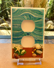 Handcrafted Seashell Light Switch Cover: Coastal Beach Decor