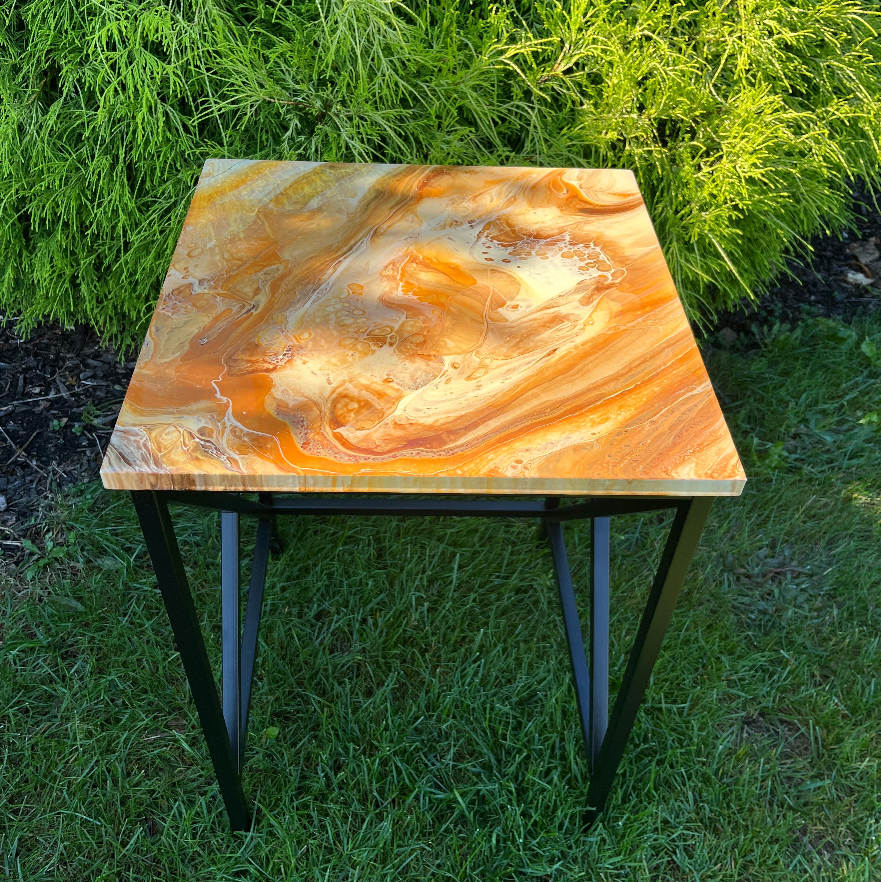 Handcrafted Epoxy Resin Accent Table