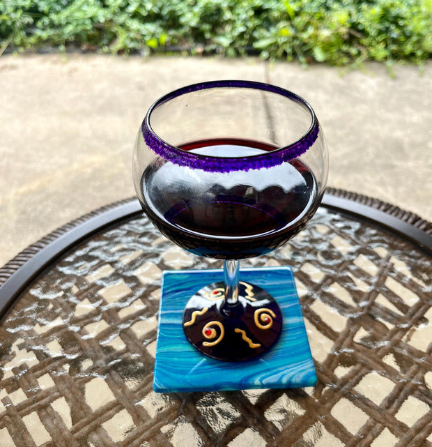 Ocean Ceramic Coaster Set: Resin Sealed Coastal Decor