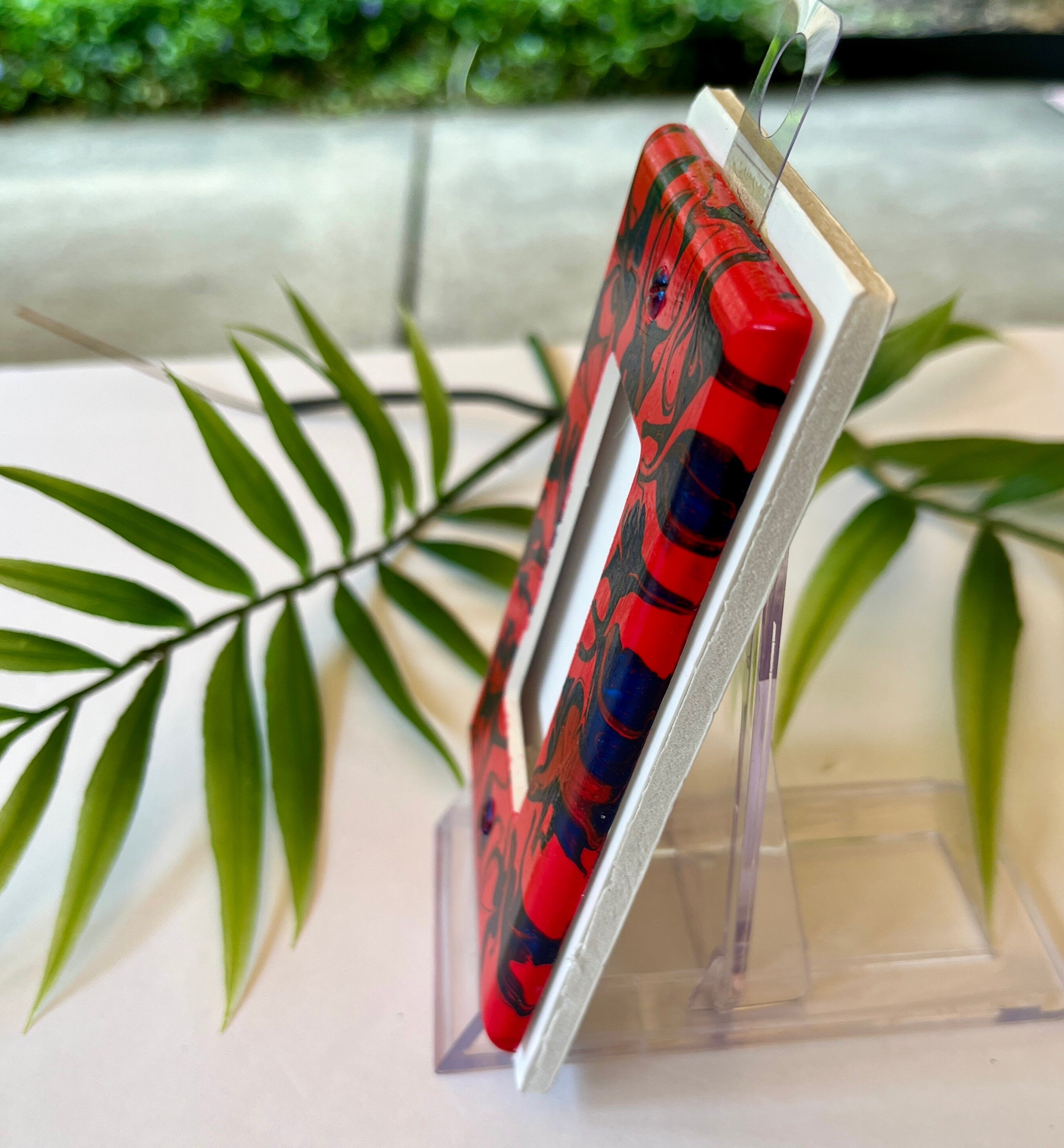 Hand Painted Red and Navy Rocker Light Switch Cover