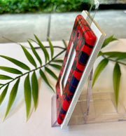 Hand Painted Red and Navy Rocker Light Switch Cover