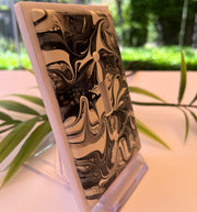 Hand Painted Swirl Single Toggle Switch Cover: Black and White Wall Decor