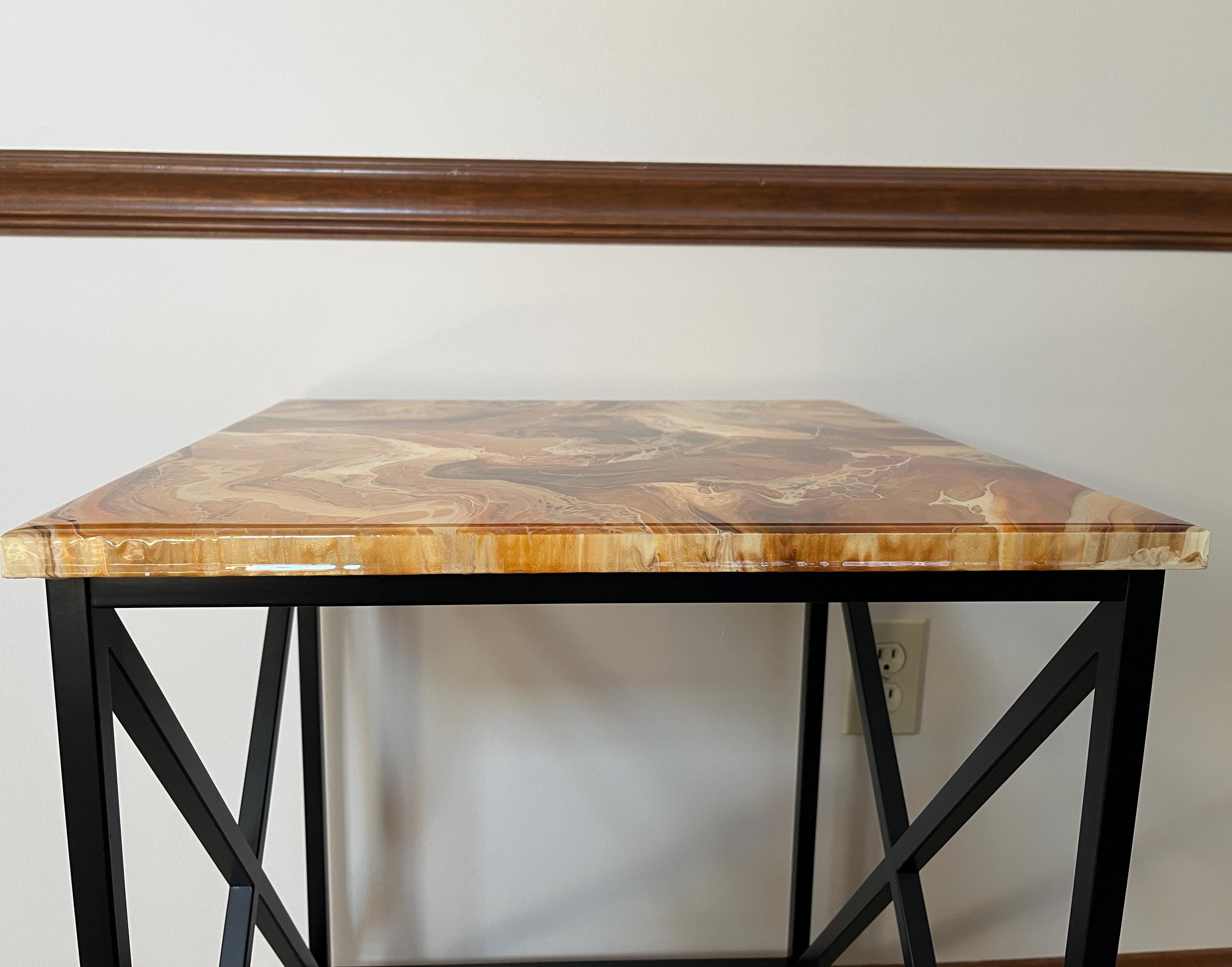 Handcrafted Epoxy Resin Accent Table