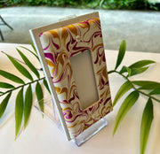 Hand Painted Rocker Switch Plate: Violet & Yellow Ochre Decor