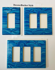 Hand-Painted Ocean Wave Light Switch Cover: Coastal Beach House Decor