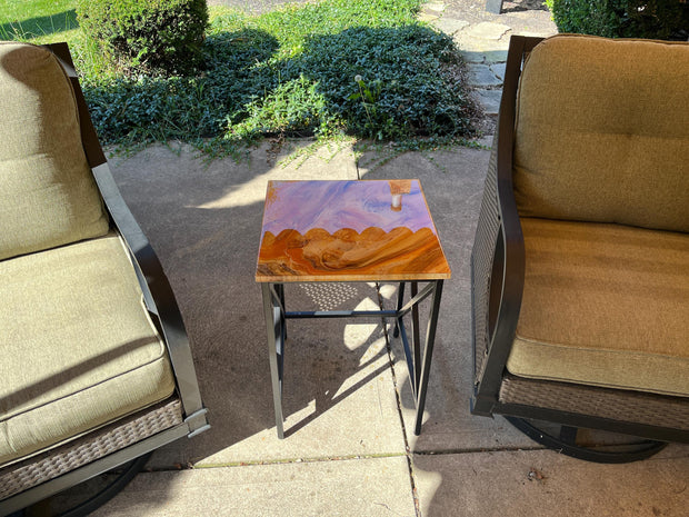 Handcrafted Epoxy Resin Accent Table