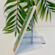 Hand Painted Double Decora Switch Plate Cover: Peach, Green & White