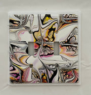 Hand Painted Double Toggle Light Switch Cover: Pink, Yellow, Orange