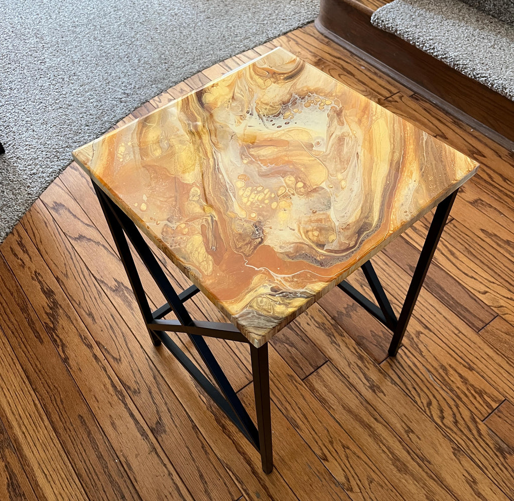 Handcrafted Epoxy Resin Accent Table