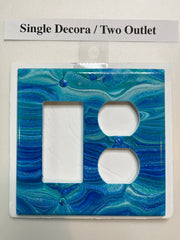 Hand-Painted Ocean Wave Light Switch Cover: Coastal Beach House Decor
