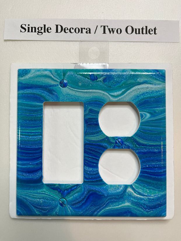 Hand-Painted Ocean Wave Light Switch Cover: Coastal Beach House Decor