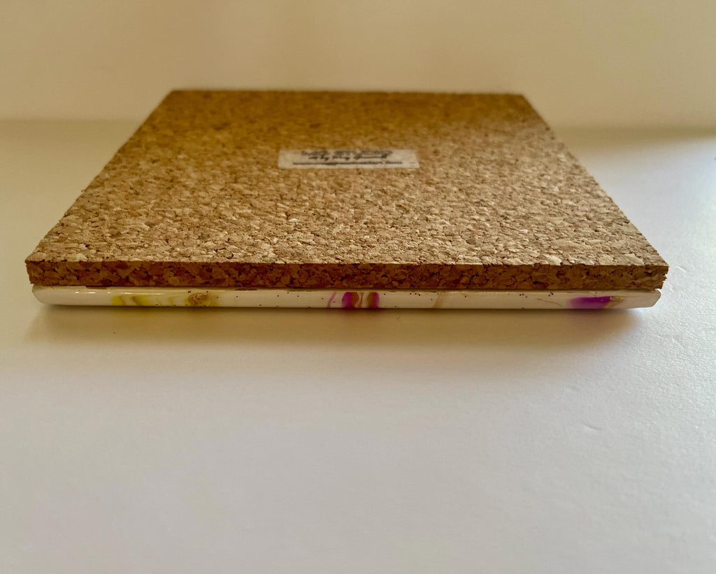 Hand Painted Purple and Green Trivet, Food-Safe, Heat-Resistant, One-of-a-Kind Kitchen Art