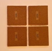 Purple and Ivory Swirl Coaster Set - Handmade Ceramic Tiles, Cork Backing, Resin Sealed