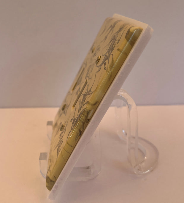 Hand Painted Double Toggle Switch Plate: Gray & Ivory Swirl