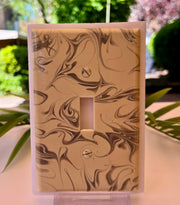 Hand-Painted Gray & Ivory Single Toggle Light Switch Plate