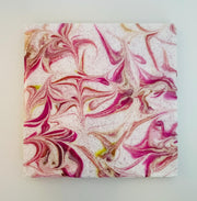 Hand Painted Magenta Trivet with a touch of light green, Food-Safe, Heat-Resistant, One-of-a-Kind Kitchen Art