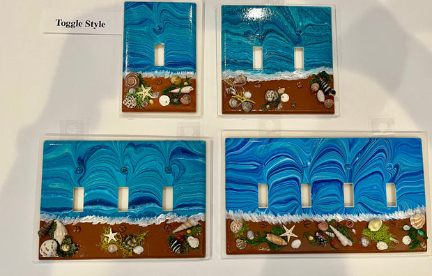 Handcrafted Seashell Light Switch Cover: Coastal Beach Decor