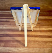 Miniature Beach Canvas Art: Real Sand & Seashell Seascape with Easel