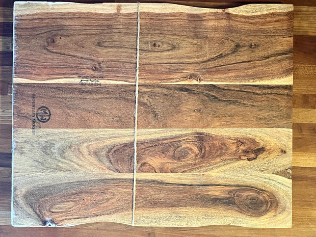 Natural Acacia Wood Charcuterie Board with Resin Accent – 15" x 12" x 0.625"