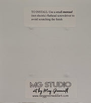 Hand Painted Double Decora Switch Plate Cover: Purple, Aqua & Ivory