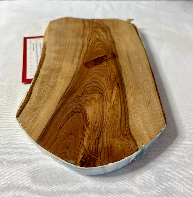 Olive Wood Cheese Board: Resin Art Serving Board (9.5" x 5.25")
