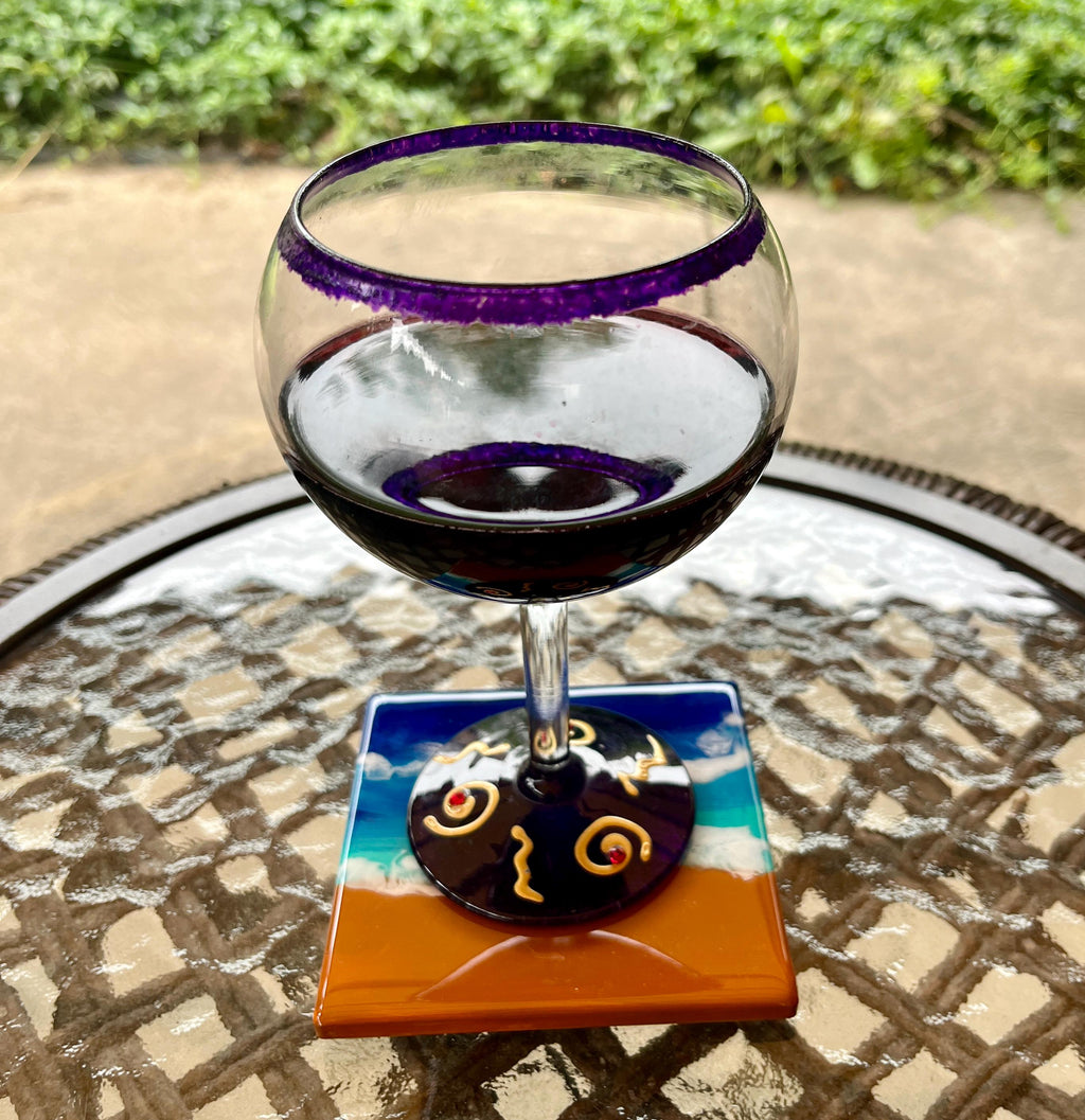 Coastal Ceramic Coasters – Set of 4 Beach-Themed, Hand-Painted & Resin Sealed Drink Coasters