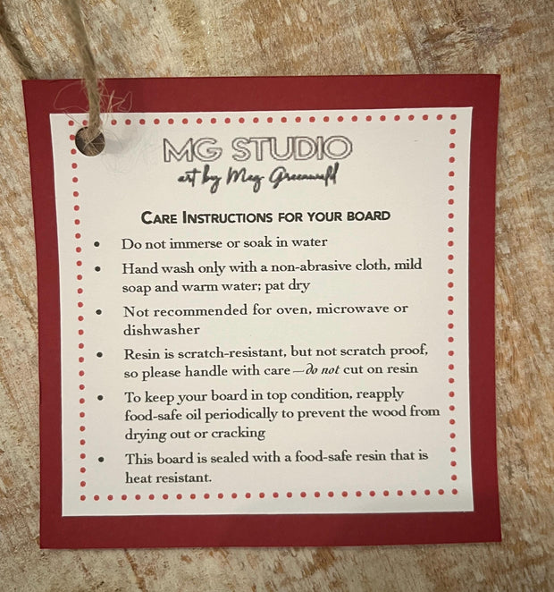 Hand-Painted Beach Wave Charcuterie Board: Acacia Wood Coastal Decor