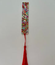 Glittery Resin Bookmark with Tassel: Colorful Book Lover Gift