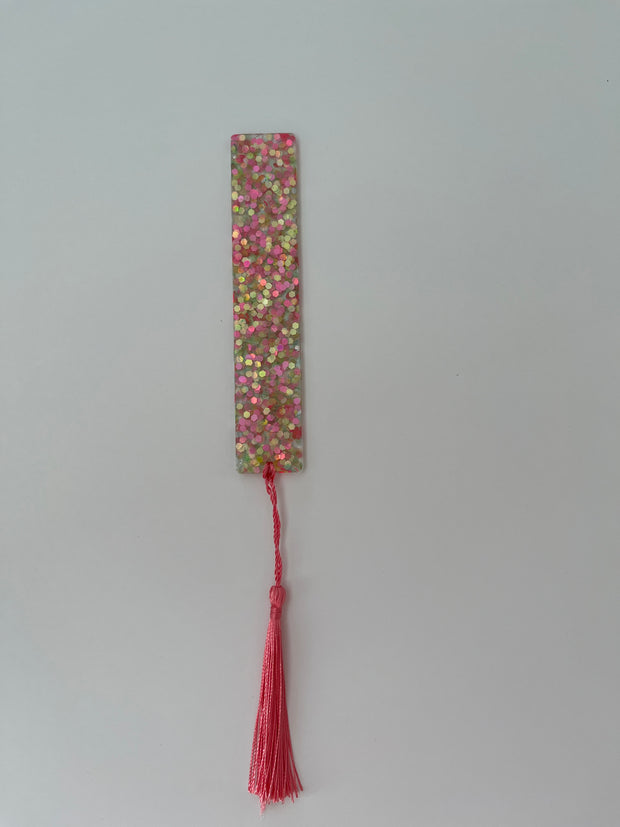 Glittery Resin Bookmark with Tassel: Colorful Book Lover Gift