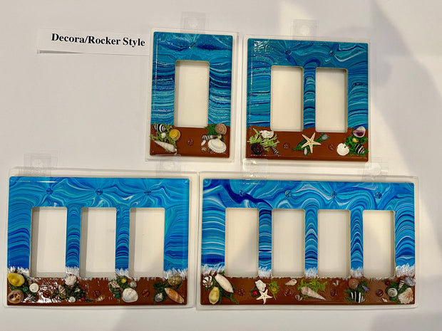 Handcrafted Seashell Light Switch Cover: Coastal Beach Decor