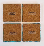 Hand-Painted Galaxy Coaster Set: Resin-Coated Ceramic Drink Coasters