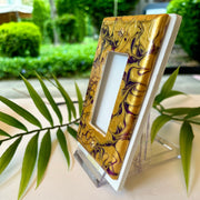 Hand Painted Rocker Switch Cover: Purple and Gold Light Switch Plate