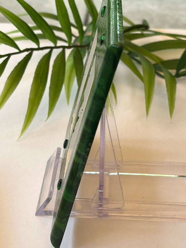 Hand-Painted Green Double Rocker Light Switch Cover