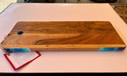 Hand-Painted Beach Wave Charcuterie Board: Acacia Wood Coastal Decor
