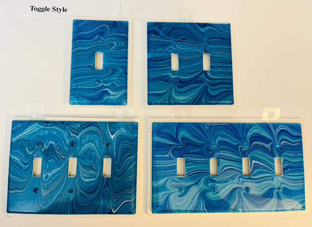 Hand-Painted Ocean Wave Light Switch Cover: Coastal Beach House Decor
