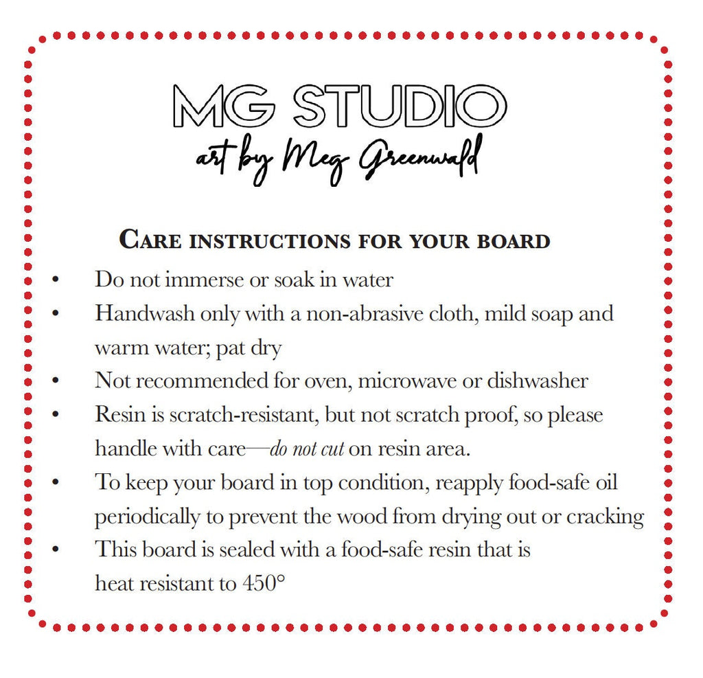 Natural Acacia Wood Charcuterie Board with Resin Accent – 15" x 12" x 0.625"