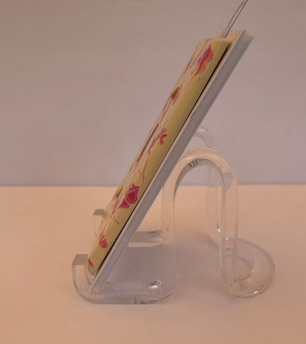 Hand Painted Single Toggle Light Switch Cover: Pink & Ivory Wall Decor