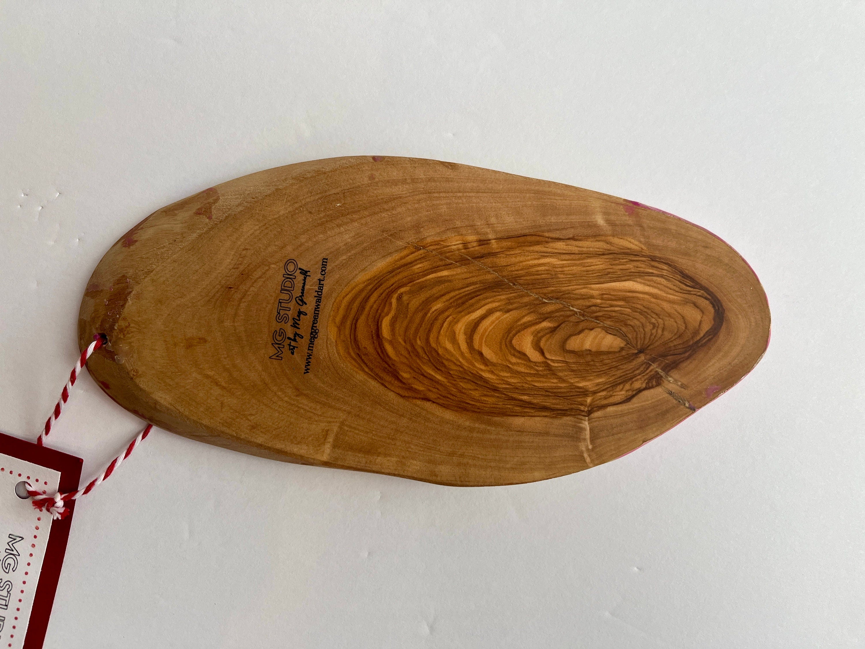 Olive Wood Mini Charcuterie Board: Pink Resin Serving Board