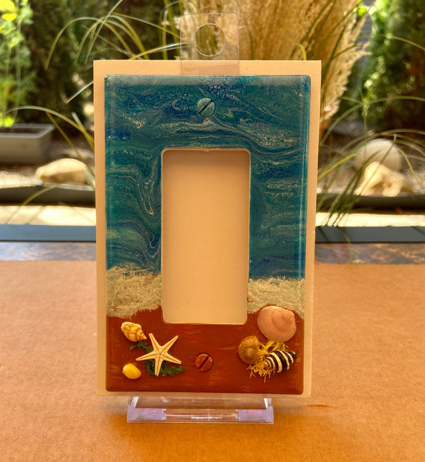Handcrafted Seashell Light Switch Cover: Coastal Beach Decor