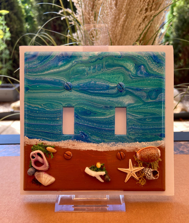 Handcrafted Seashell Light Switch Cover: Coastal Beach Decor