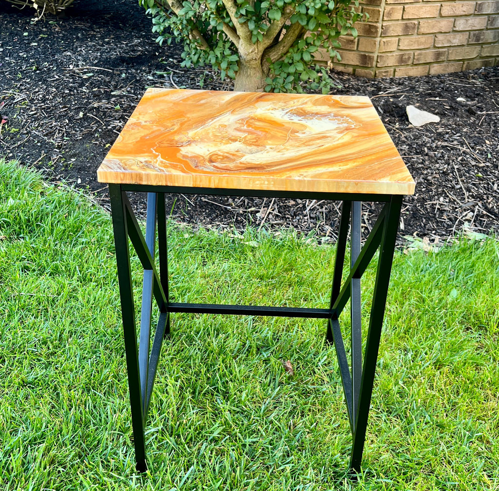 Handcrafted Epoxy Resin Accent Table