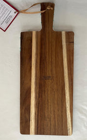 Handmade Acacia Wood Charcuterie Board: Green, Gold & White Resin