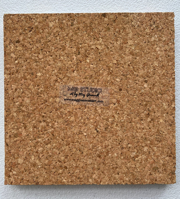 Hand Painted Brown, Blue and Ivory Tile Trivet, Food-Safe, Heat-Resistant, One-of-a-Kind Kitchen Art